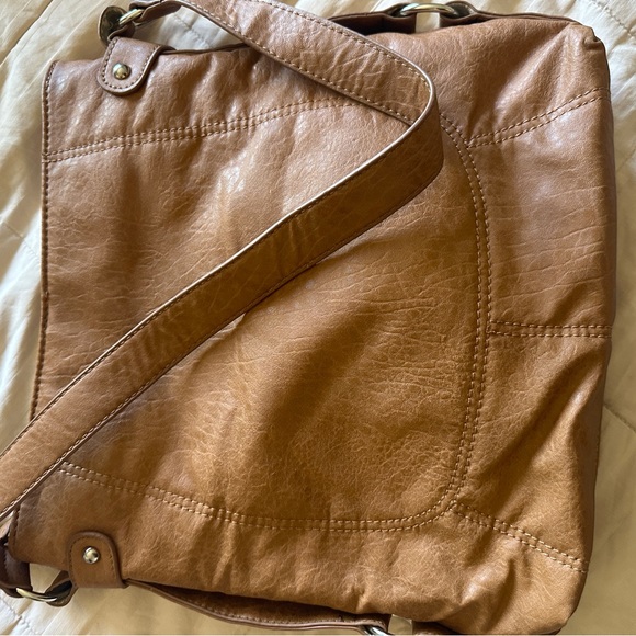 Tan Light Brown Bueno Large Handbag Shoulder Strap Purse Women’s Leather - Picture 5 of 8
